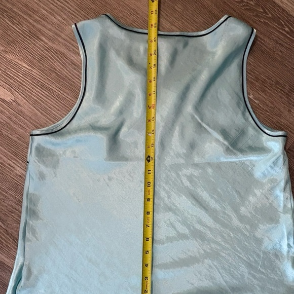 Jones New York Women’s Blue Sleeveless Pajama Top & Pant Set Size Large Satin - Picture 4 of 10